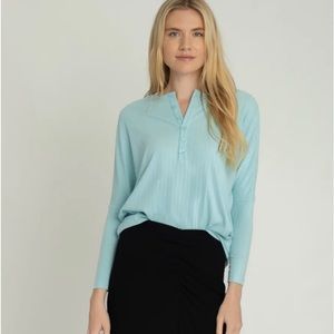 Dress Blank Light Blue Double Ribbed Dolman Tee